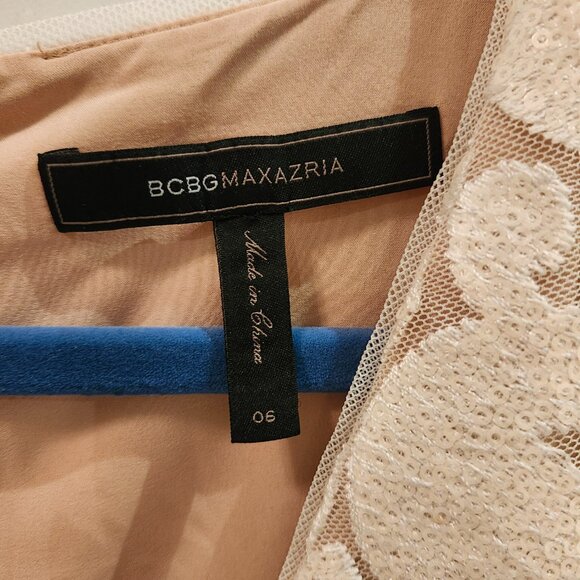 BCBG MAX Azaria Shimmery Cream Sequin Dress - Picture 5 of 7